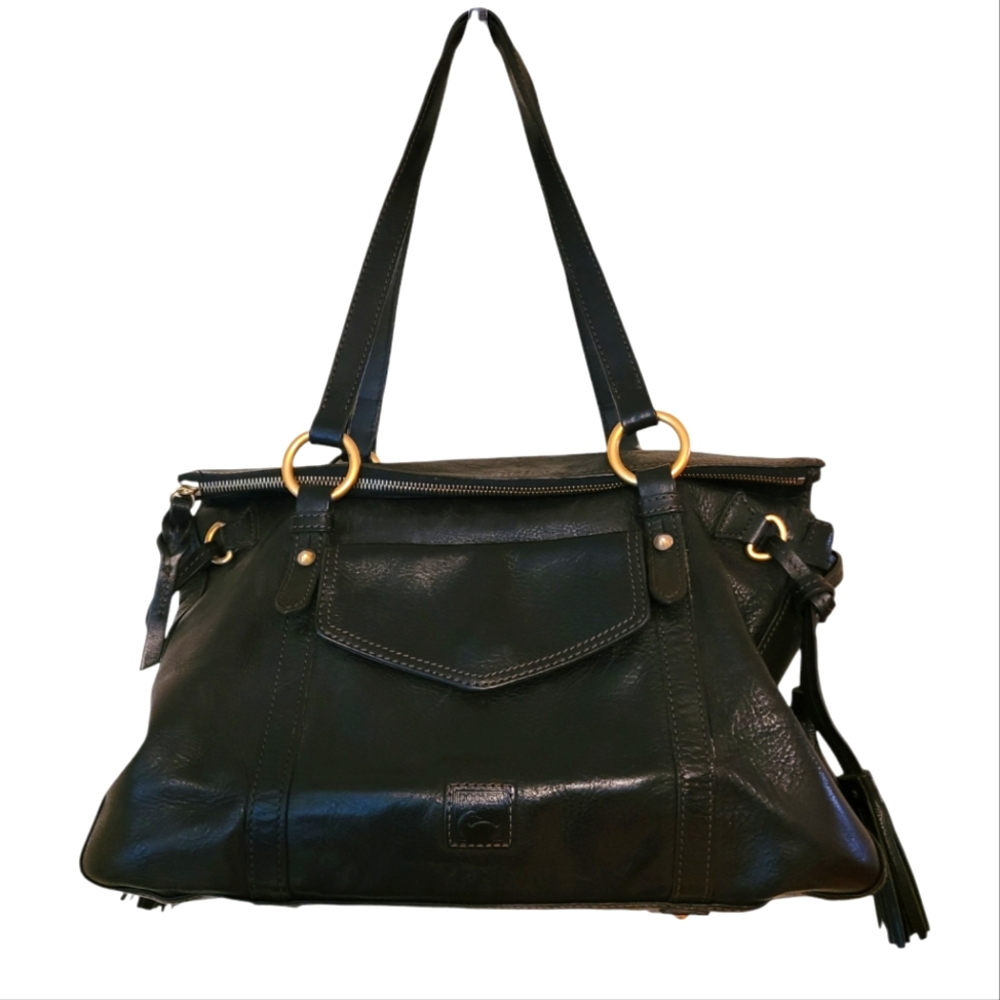 DOONEY & BOURKE | Extra Large Florentine Satchel, Brass Hardware - Picture 1 of 8